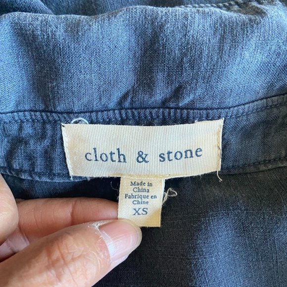 Anthropologie Cloth & Stone Button Down Shirt In Grey Color Sz XS - Picture 4 of 6